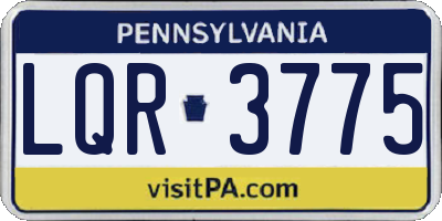 PA license plate LQR3775