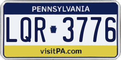 PA license plate LQR3776