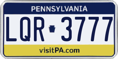 PA license plate LQR3777
