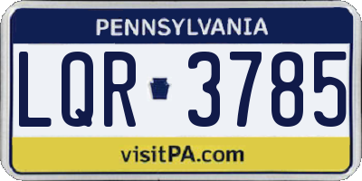 PA license plate LQR3785