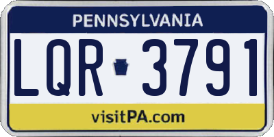 PA license plate LQR3791