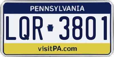 PA license plate LQR3801