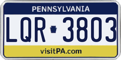 PA license plate LQR3803