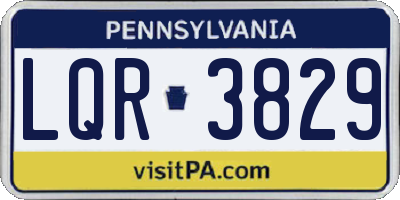 PA license plate LQR3829