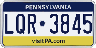 PA license plate LQR3845
