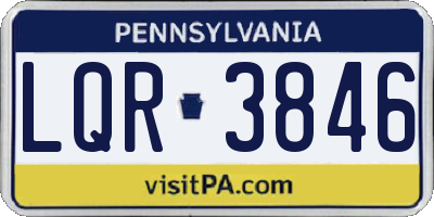 PA license plate LQR3846