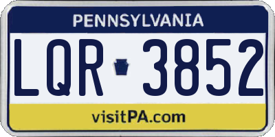 PA license plate LQR3852