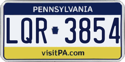 PA license plate LQR3854