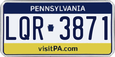 PA license plate LQR3871