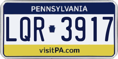 PA license plate LQR3917