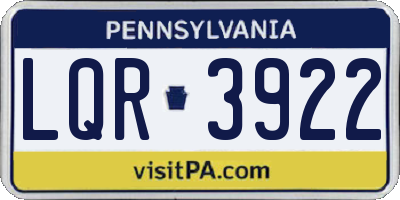PA license plate LQR3922