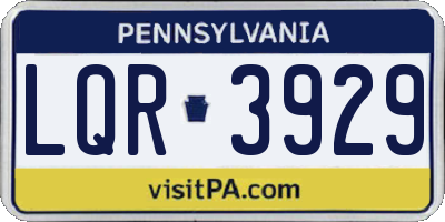 PA license plate LQR3929
