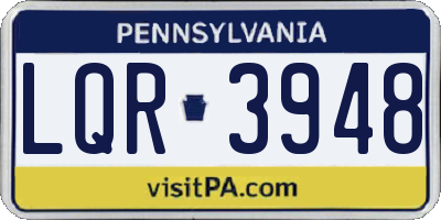 PA license plate LQR3948