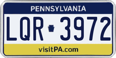 PA license plate LQR3972
