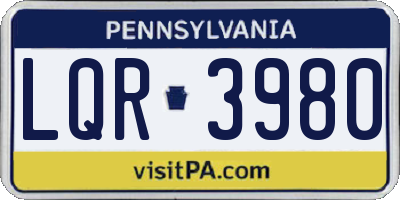 PA license plate LQR3980