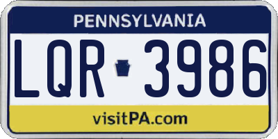 PA license plate LQR3986
