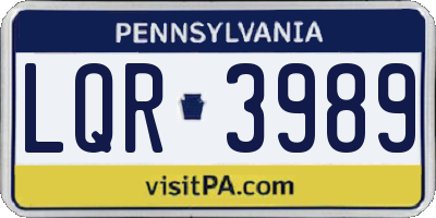 PA license plate LQR3989