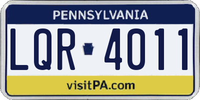PA license plate LQR4011