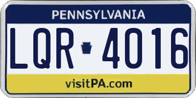 PA license plate LQR4016