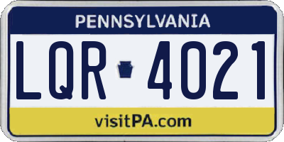 PA license plate LQR4021