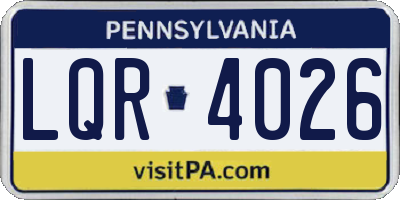 PA license plate LQR4026