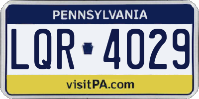 PA license plate LQR4029