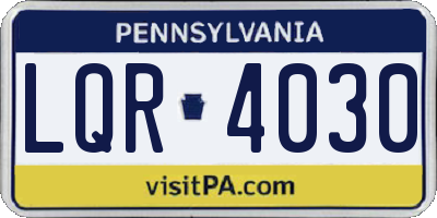PA license plate LQR4030