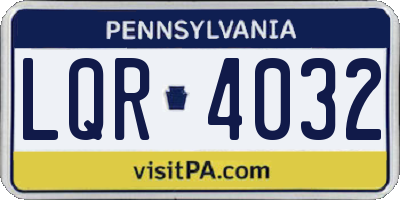 PA license plate LQR4032