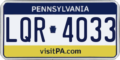 PA license plate LQR4033