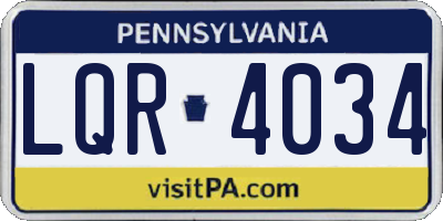 PA license plate LQR4034