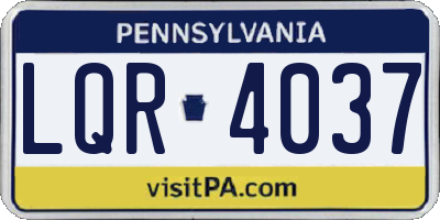PA license plate LQR4037
