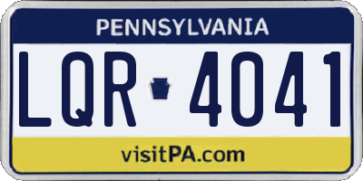 PA license plate LQR4041