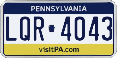 PA license plate LQR4043