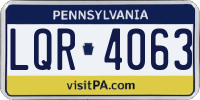 PA license plate LQR4063