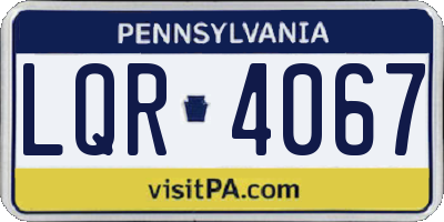 PA license plate LQR4067