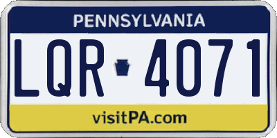 PA license plate LQR4071