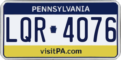 PA license plate LQR4076