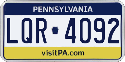 PA license plate LQR4092