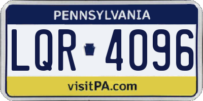 PA license plate LQR4096