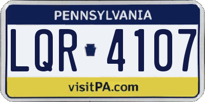 PA license plate LQR4107