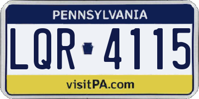 PA license plate LQR4115