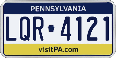 PA license plate LQR4121
