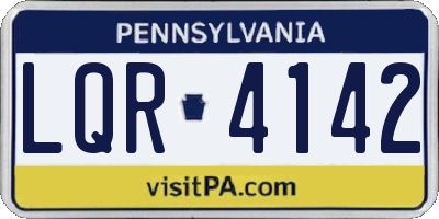 PA license plate LQR4142