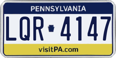 PA license plate LQR4147