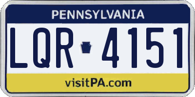 PA license plate LQR4151