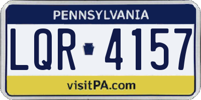 PA license plate LQR4157