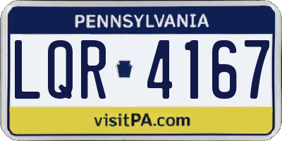 PA license plate LQR4167