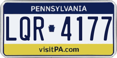 PA license plate LQR4177