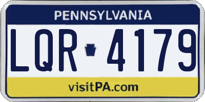 PA license plate LQR4179