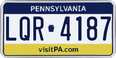 PA license plate LQR4187